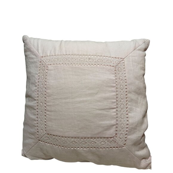 Simply Shabby Chic Decorative Pillow Set 18"x18" Pink Linen & Cotton - Picture 5 of 6